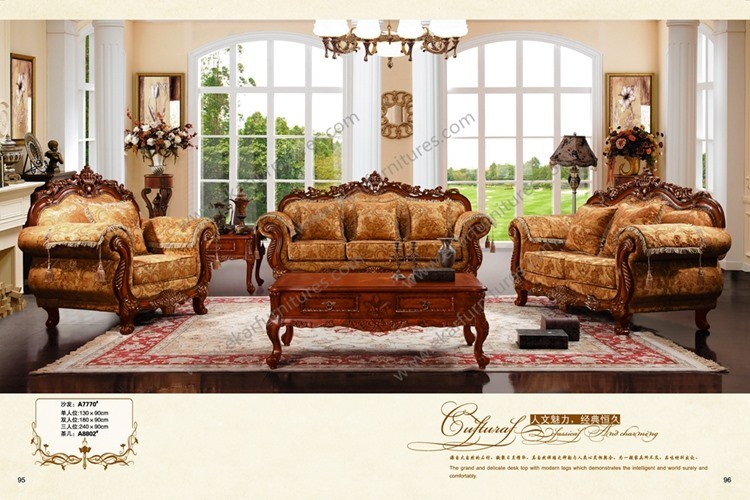 Luxury french style sofa set furniture / rococo sofa