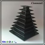 Black 9 Tier Blister Plastic Macaron Packaging Convenient Macarons Tower Stand