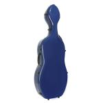 Full Size Durable Fiberglass Cello Hard Case With Wheels Blue Color