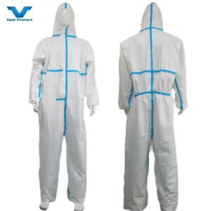 Wholesale OEM Accepted Anti-Spray Disposable Protective Suit Waterproof Typr4/5/6 Cat3 Coverall from china suppliers