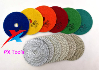 PX 100mm dry concrete diamond polishing pads for polishing marble,granite and concrete.