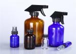 Multi Color Boston Round Glass Bottles , Boston Amber Bottles With Spray Head