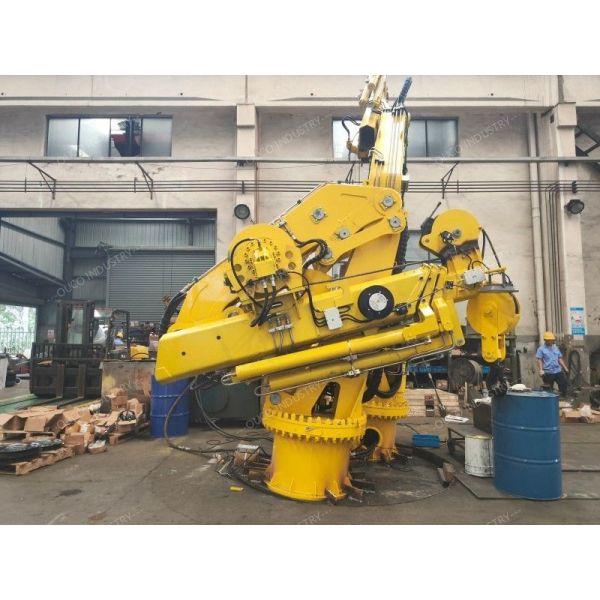 3.5T10M knuckle telescopic boom ship deck marine crane