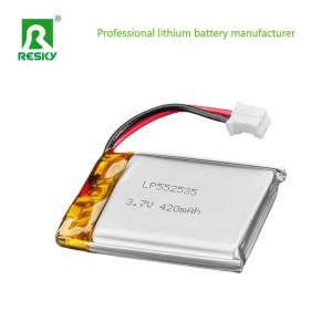 Wholesale 552535 3.7v 7.4v 420mAh 430mAh Lithium Ion Battery Cell Continuous Discharging Current 0.5c Max Discharging Current 1c from china suppliers