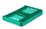 Space-Saving Plastic Attached Lid Turnover Tote Box for Hotel and Restaurant