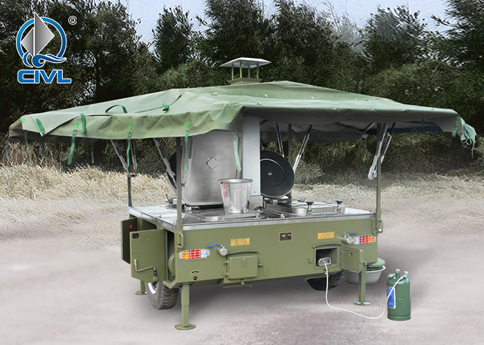 Mobile Field Kitchen Trailer 1.8 Tons Uniaxial Fleet Food Truck