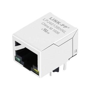 Wholesale RB1-126BTAGA Compatible LINK-PP LPJ4013BHNL 10/100 Base-T RJ45 Jack Magnetics Tab Down Green/Yellow Led from china suppliers