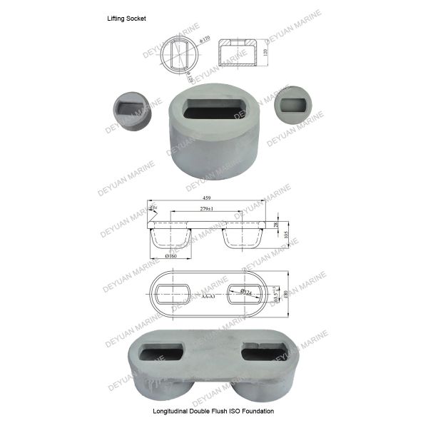 Shipping Container Parts Lifting Socket Longitudinal Double Flush