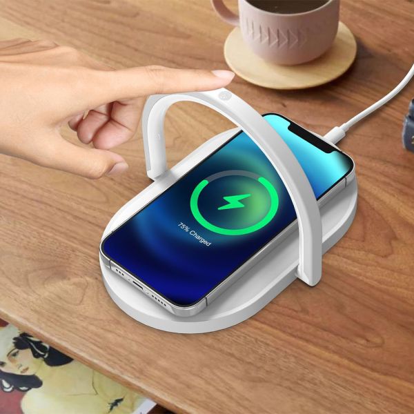 Colorful 5W Touch Control Wireless Charging Night Light With Phone Charging