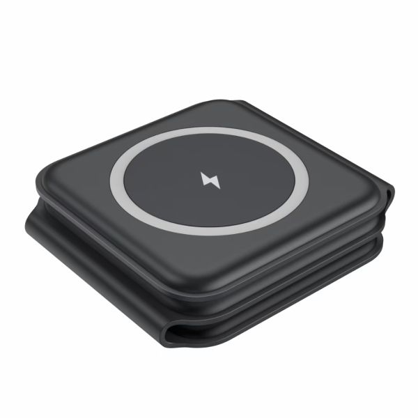 Customized 3 In 1 Wireless Charging Station Magnet Qi Fast Charging Folding