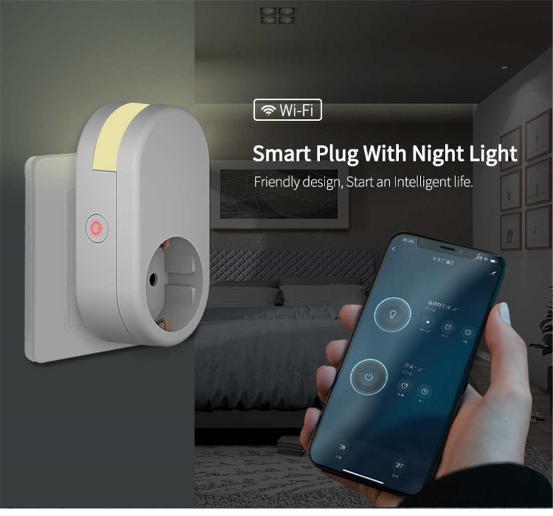 GDKES Wi-Fi+BLE EU Plug with Dimmable Night Light