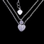 Customized Silver Pearl Necklace 925 Sterling Silver Jewellery With Hearts Shape