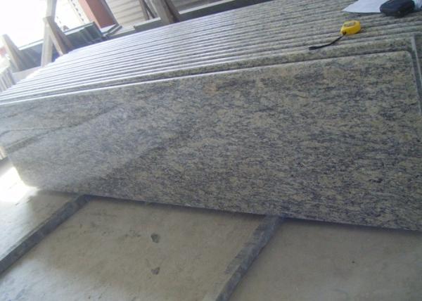 Brazil Nature Giallo Cecilia Granite Slab Countertops Bullnose With Laminated