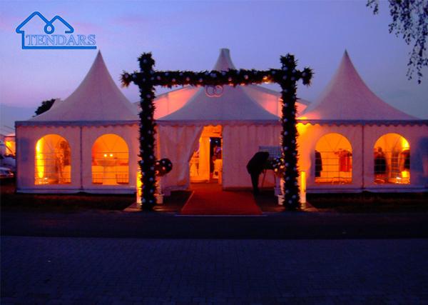 Waterproof, Fireproof Wedding Tent Pagoda white canvas tent For Outdoor Party