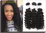 1B Color Deep Wave Peruvian Virgin Hair Extensions Raw Unprocessed
