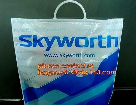 Heavy Duty Customized Printing Rigid Snap Handle Hard Plastic Bag,LDPE Rigid