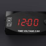 IP67 Digital Calibrate Led Motorcycle Volt Meter 120cm Wire Length