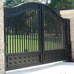 Customized Wrought Iron Main Gate , New Design Entrance Wrought Iron Door