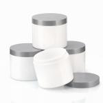 Wholesale 120g White Single Layer PP Plastic Gray Lid Cosmetic Packaging
