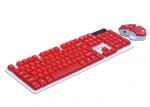 Red Color Multimedia Wireless Keyboard And Mouse Combo No Lighting Mode