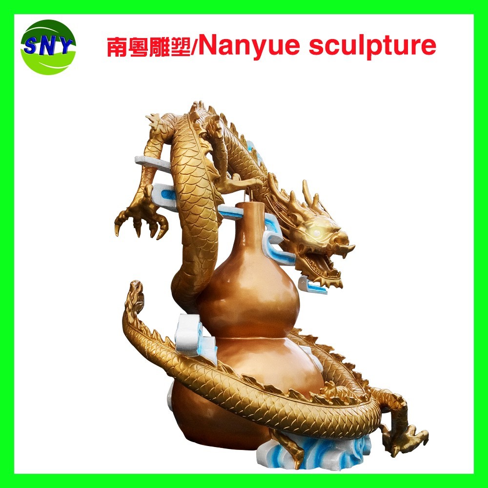 customize size party decoration large golden dragon statue as decoration statue in shop/ mall /event