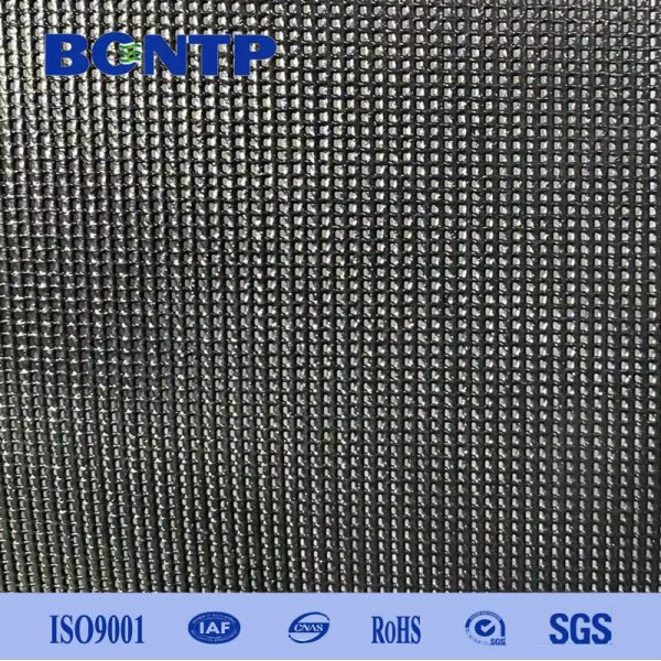 BLACK color PVC Mesh Fabric Poly Vinyl Fabric 1000D 1818 high strength for shopping cart material in roll