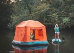Orange / Blue Inflatable Shoal Floating Tent / Portable Beach Pop Up Tent