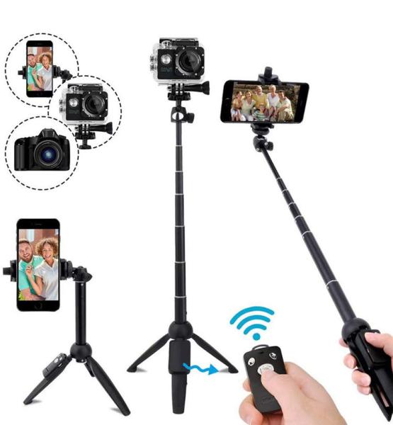 Quality 820mm BW BS8 Bluetooth Selfie Stick Tripod With Remote for sale