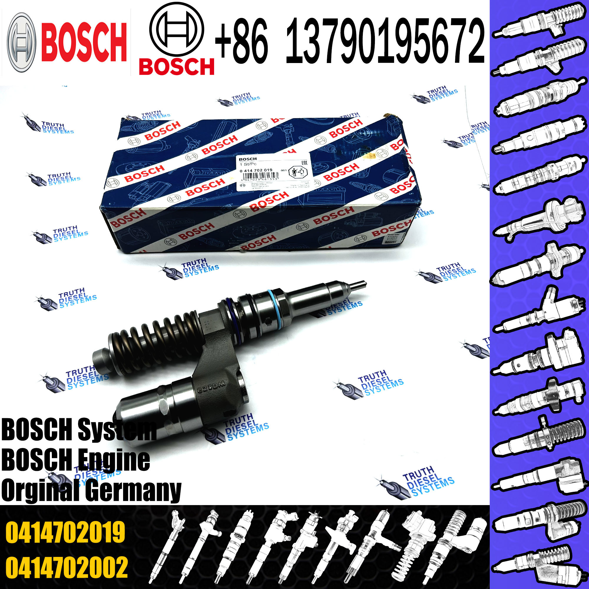 Common Rail Diesel Engine Parts Fuel Injector 20440409 0414702019 Diesel Fuel Injection Pump/Unit Injector System 041470