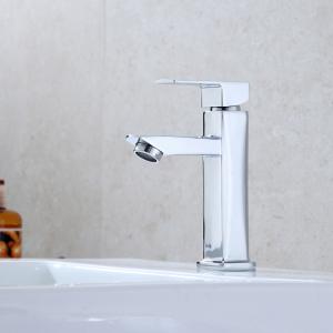 China Square Stylish Bathroom Vessel Sink Faucet Brass Cartridge Vanity Basin Taps on sale
