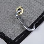 Easy Carrying Black Microfiber Golf Towel Microfiber Waffle Weave Microfiber