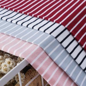 Wholesale Soft Striped Material Fabric 140gsm T-Shirt Lycra Cotton Yarn Dyed Cloth from china suppliers