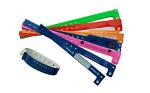 PVC Plastic Identity Recognition Wristbands , Plastic Bracelets For Events Logo