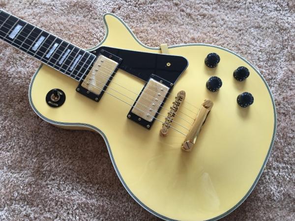 Custom guitar shop lp electric guitar Cream color 7 ply binding Ebony fingerboar