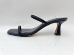 One Strap Lightweight Summer Slippers Black Low Heel Open Toe Shoes
