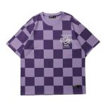 Plus Size Big Tall T Shirt Heavyweight Custom Logo Plaid Oversized Cotton