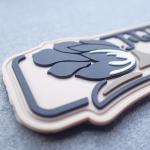 High Strength Ultrasonic Cut OEM Rubber Logo Patches