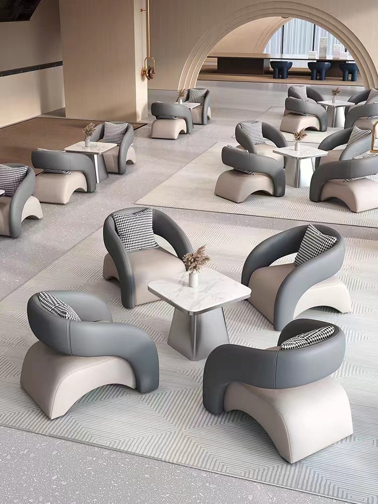 Creative Black Hotel Lobby Furniture Leather Aircraft Chair Leisure And Public Cafe