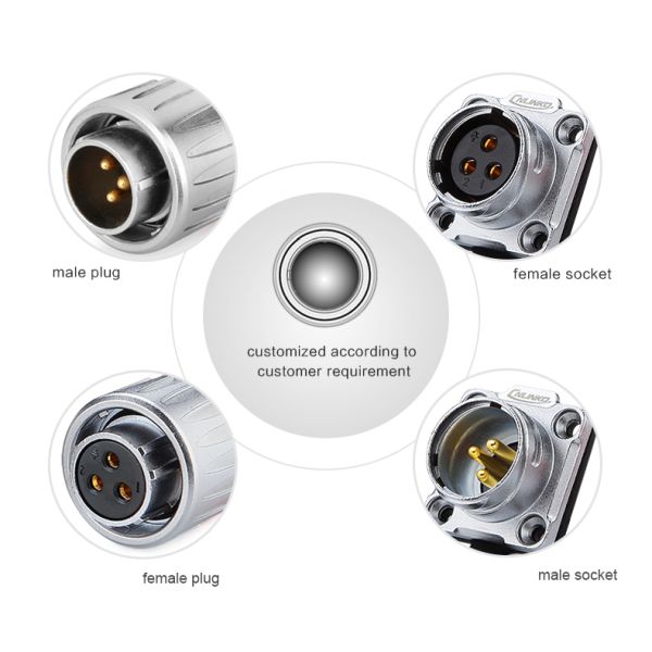 CNLINKO Power Plug Socket Solar Panel Connector 3 Pin for Solar Street Light