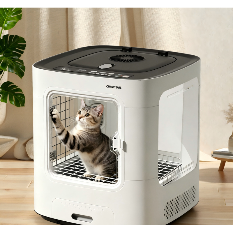 Smart Automatic Pet Drying Box with ABS Plastic Transparent Door Temperature Control Ventilated Design Quiet Operation