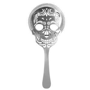 Wholesale Sugar Skull Design Hawthorne Bar Strainer 9.5*22cm Mirror Finished from china suppliers