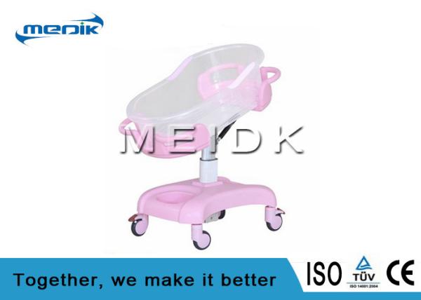 Clear Acrylic Pediatric Hospital Beds Baby Crib With four nolisless Castors