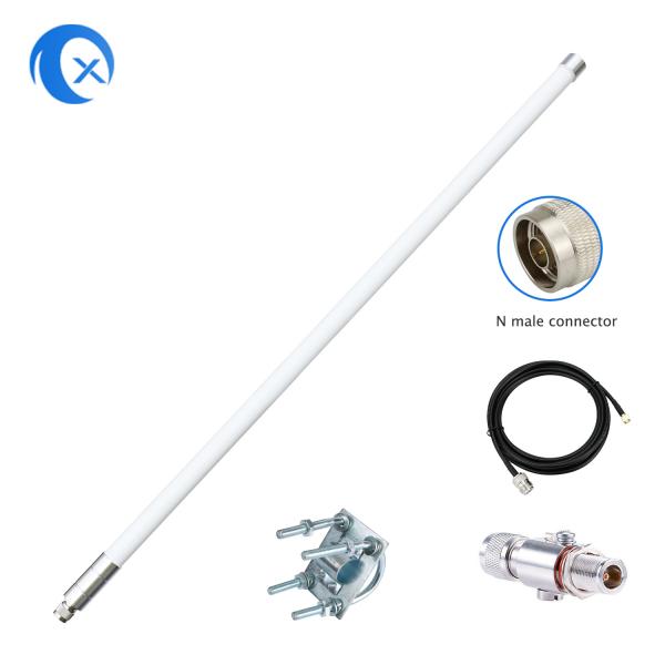 8dBi FiberGlass Helium Antenna 915mhz Omnidirectional with 5foot SLMR-400 cable