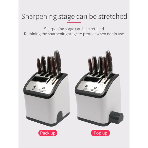 Plastic Single Dry Electric UV Smart Magnetic Knife Holder With Sharpener