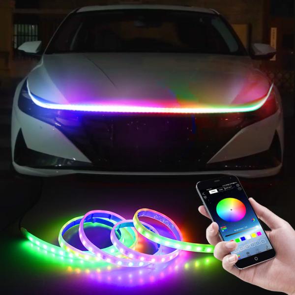 Flexible 12V Led Car Hood Lights Strip Auto Engine Cover Atmosphere Daytime