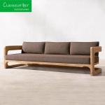 Water-resistant Fabric Cushion Excellent Natual Teak Outdoor Sofa Set Teak