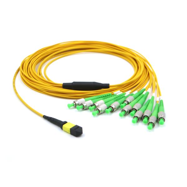 12F Low Insertion Loss MPO MTP Cable Female - ST APC Fiber Connector Breakout