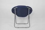 Blue Floding Kids Playroom Furniture Chair With Iron Frame And Fabric Seat