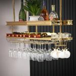 Acrylic Bar Gold Wine Holder Glasses Racks Storage Stainless Steel frame