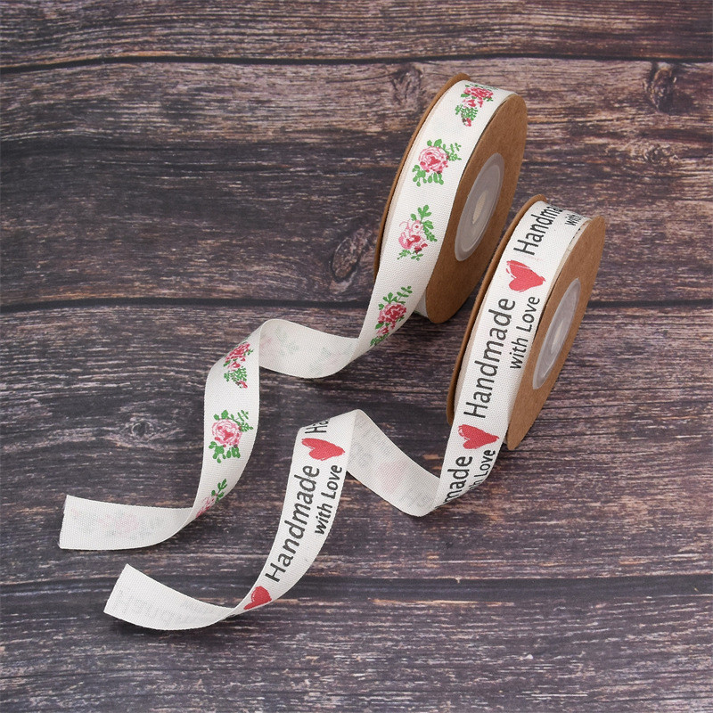 15mm*10m Printed Cotton Ribbon For Gift Packing And Garment Accessories